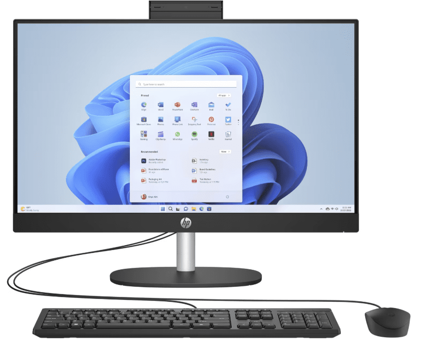 PC HP AIO 23.8" FHD U5-125U 8G 512GB SSD W11H BRANCO