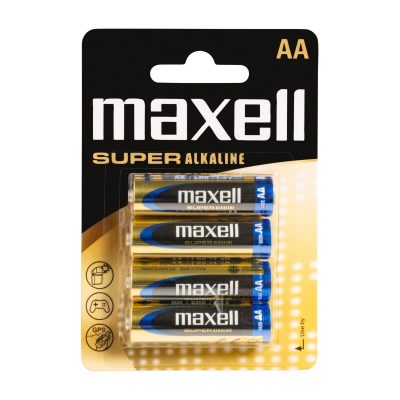 Blister de 4 pilhas Super Alcalinas Maxell AA LR6