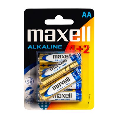 Blister de 6 pilhas alcalinas Maxell AA LR6