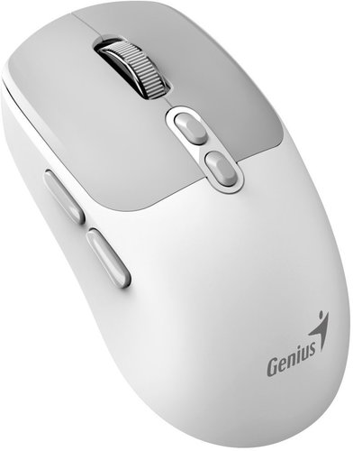 MOUSE GENIUS NX-8080S ERGO SILENT AI COPILOT 1600DPI WIRELESS/BT BRANCO/CINZA