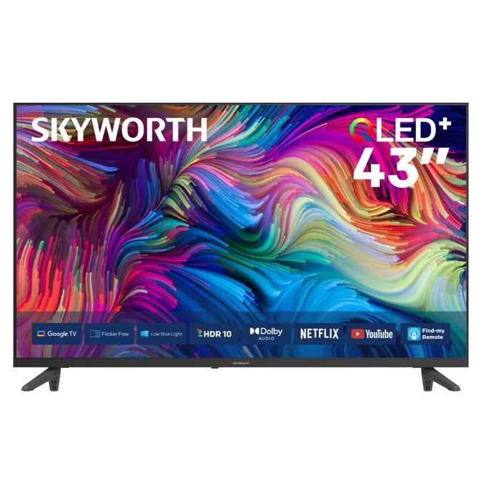 TV 43" SMART SKYWORTH QLED FHD GOOGLE HDMI/USB/AV/RF/VGA/LAN/OPT