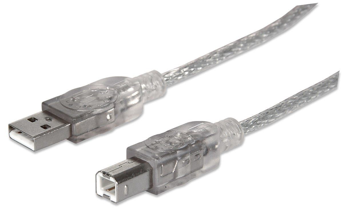 CABO USB-A (M) PARA USB-B (M) 3MT DADOS/CARGA MANHATTAN PRATA