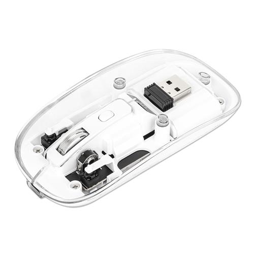 MOUSE MANHATTAN 190275 ÓPTICO 1600DPI USB LED TRANSPARENTE/BRANCO